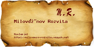 Milovánov Rozvita névjegykártya